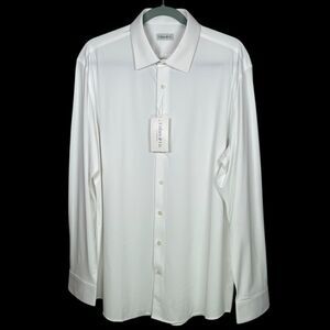 Collars & Co Apex Performance Dress Shirt Mens XL White Office Career McLaren